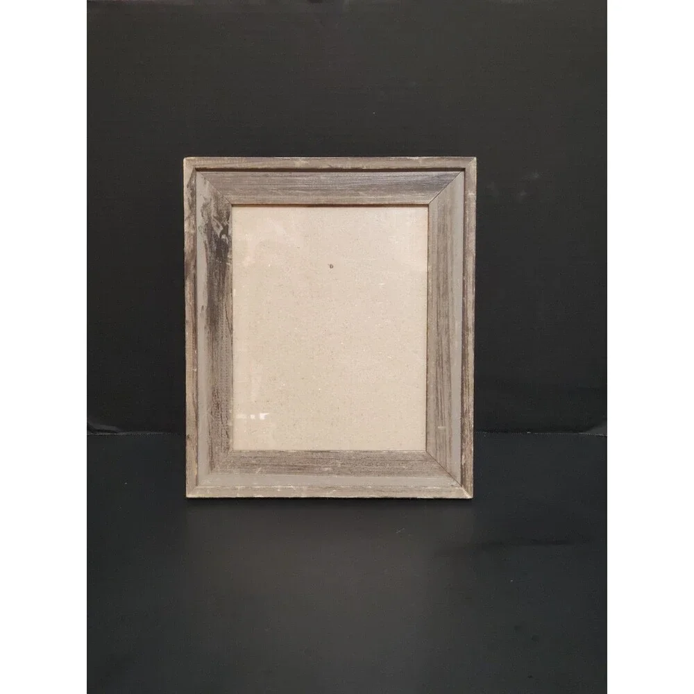 Solid Wood Rustic Photo Frame 7.5 x 9.5 Distressed Style Grey 13.25